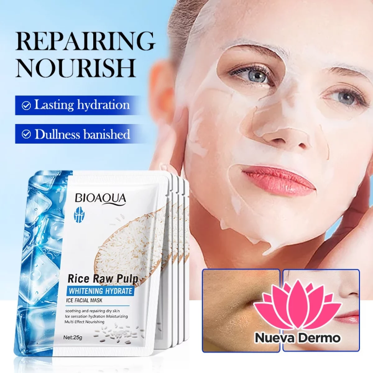 MASCARILLA FACIAL PULPA DE ARROZ HIDRATANTE E ILUMINADORA 25G 39026