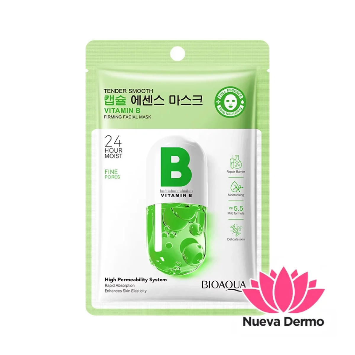 Mascarilla Facial Vitamina B Suavizante y Reafirmante