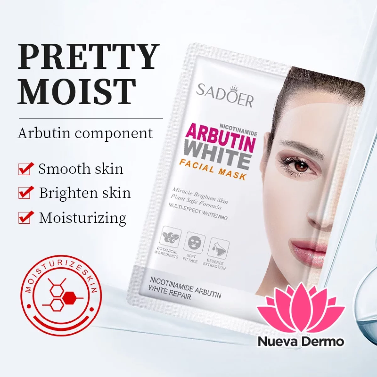 Mascarilla Hidratante con Niacinamida y Arbutina