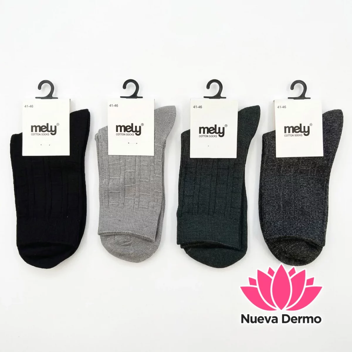 Medias Largas De Algodon Para Hombre 41/46 Mely Clasicas Gris claro