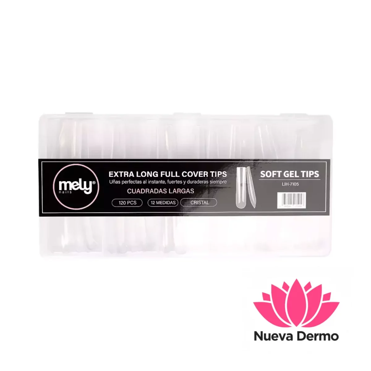 MELY SOFT GEL TIPS EXTRA LONG FULL COVER TIPS LIH-7105 6958205071056