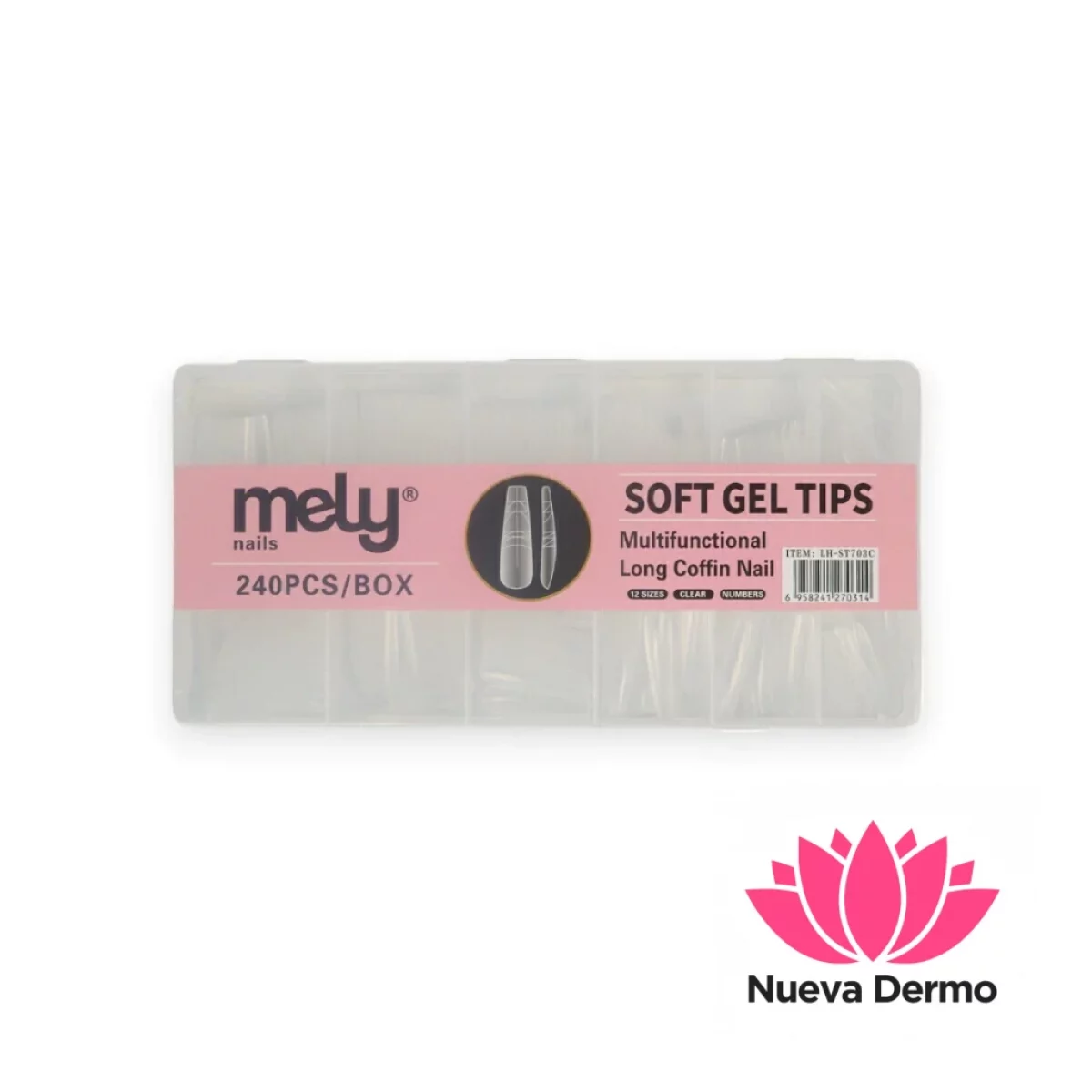 MELY SOFT GEL TIPS MULRIFUCTIONAL LONG COFFIN 240PCS LH-ST703C 6958241270314