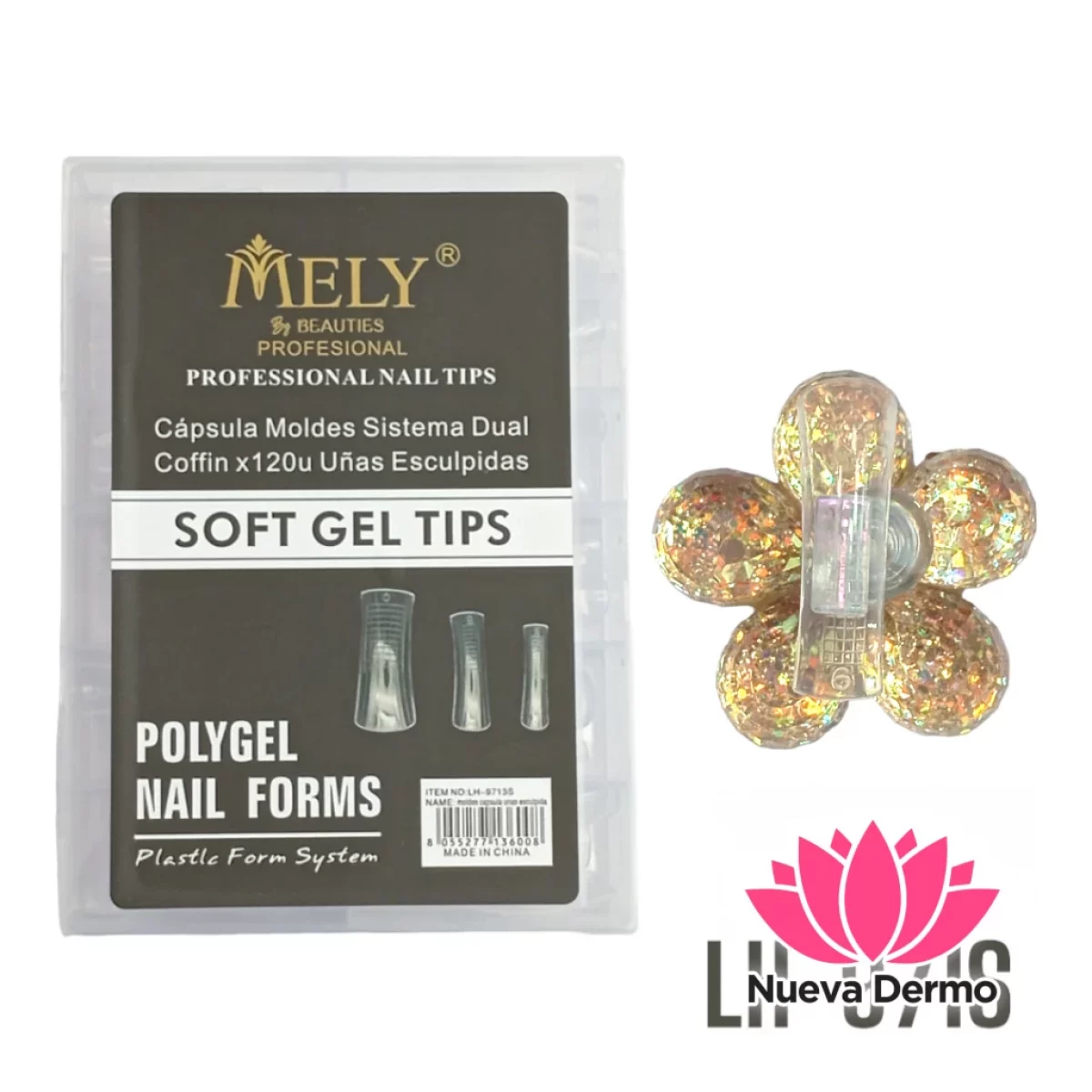 MELY SOFT GEL TIPS POLYGEL NAIL FORMS LH-9713S 8055277136008