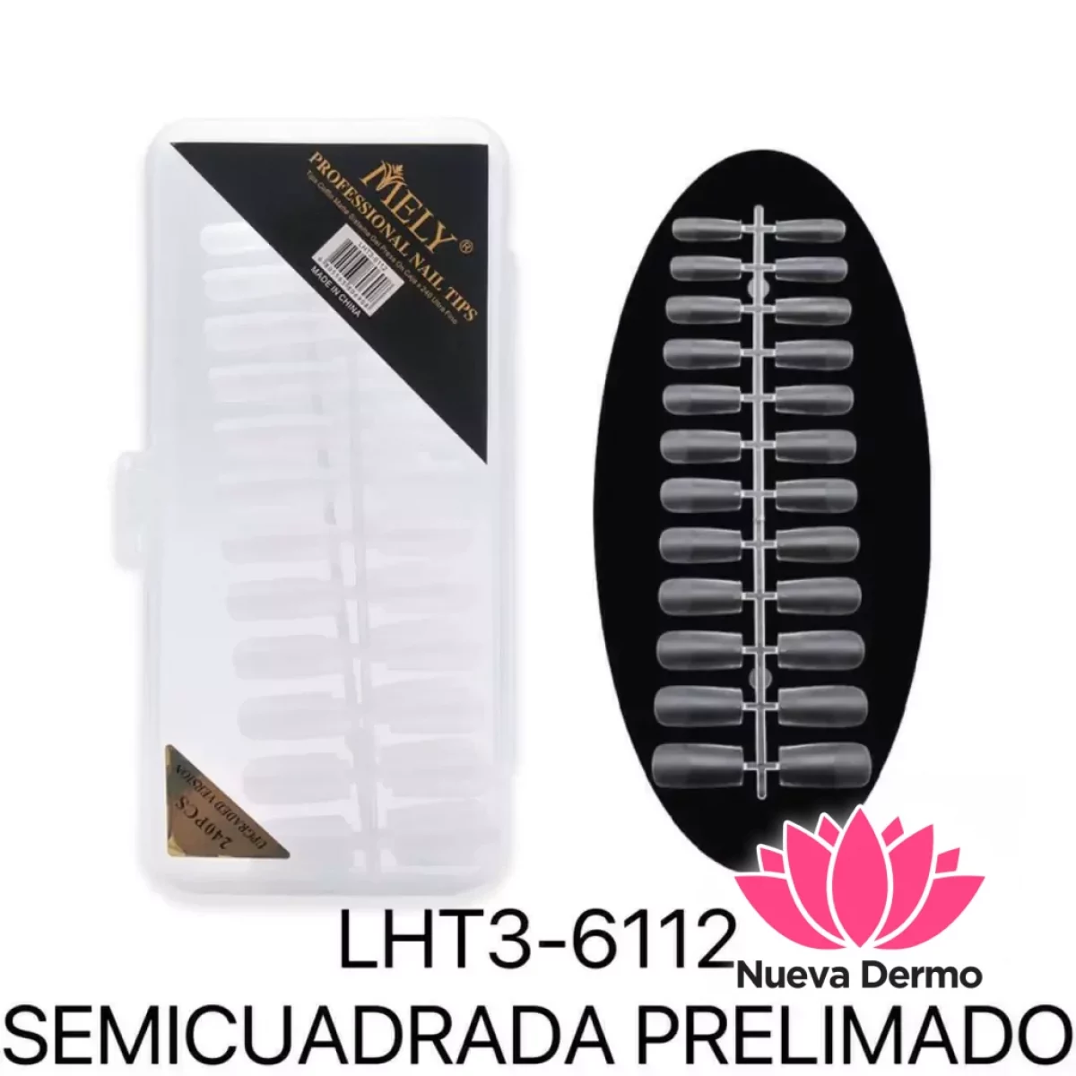 Mely tips semicuadrada prelimado 240pcs...