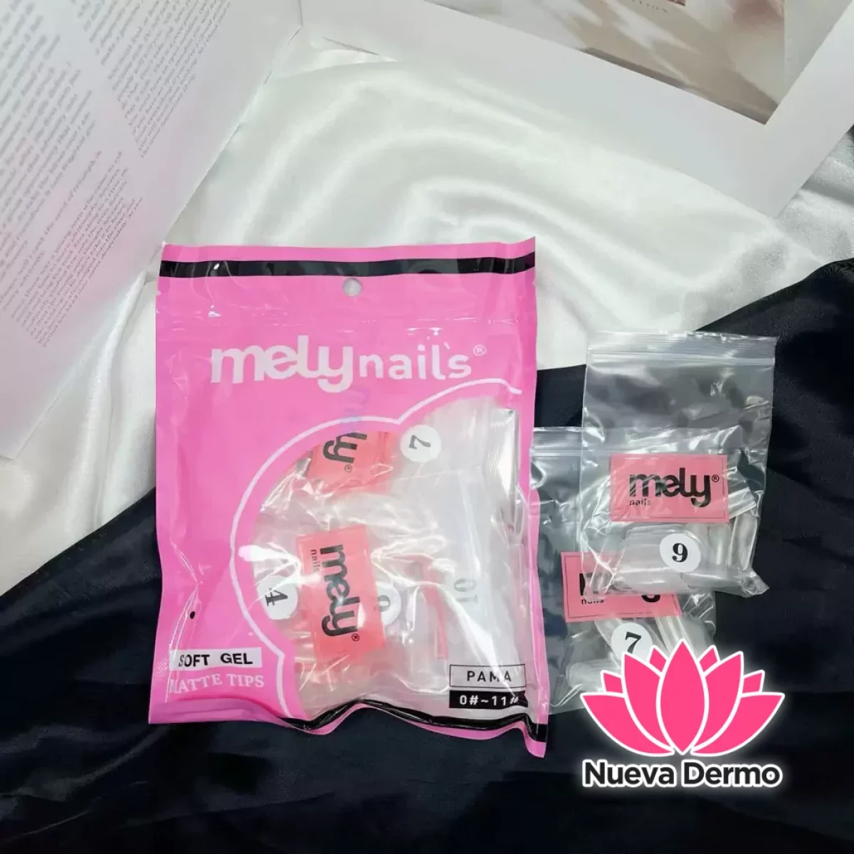 Mely tips soft gel matte cuadrada en bol...