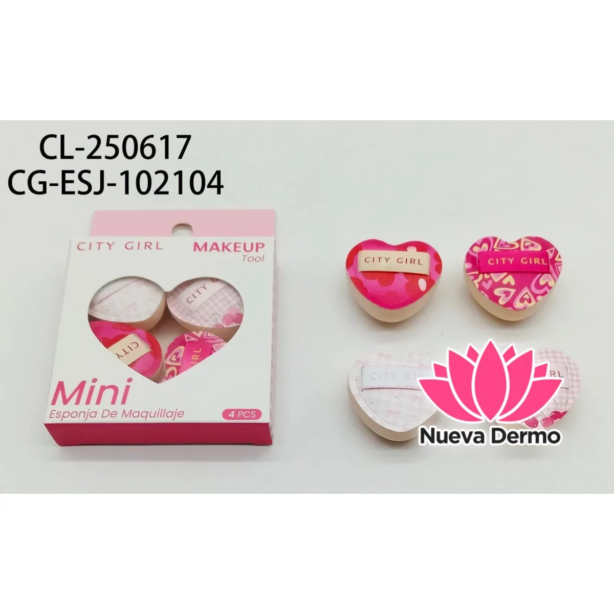 Mini Esponja Para Maquillaje De Corazon 4 unidades – City Girl