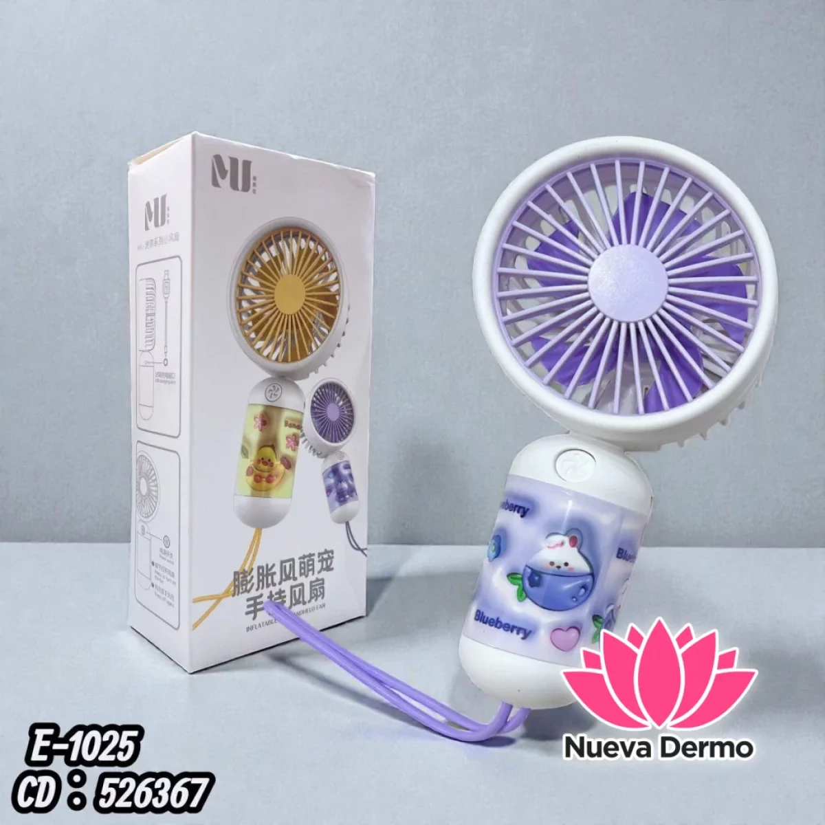 MINI VENTILADOR USB DE MANO PORTATILO DE MESA RECARGABLE E-1025 CD: 526367