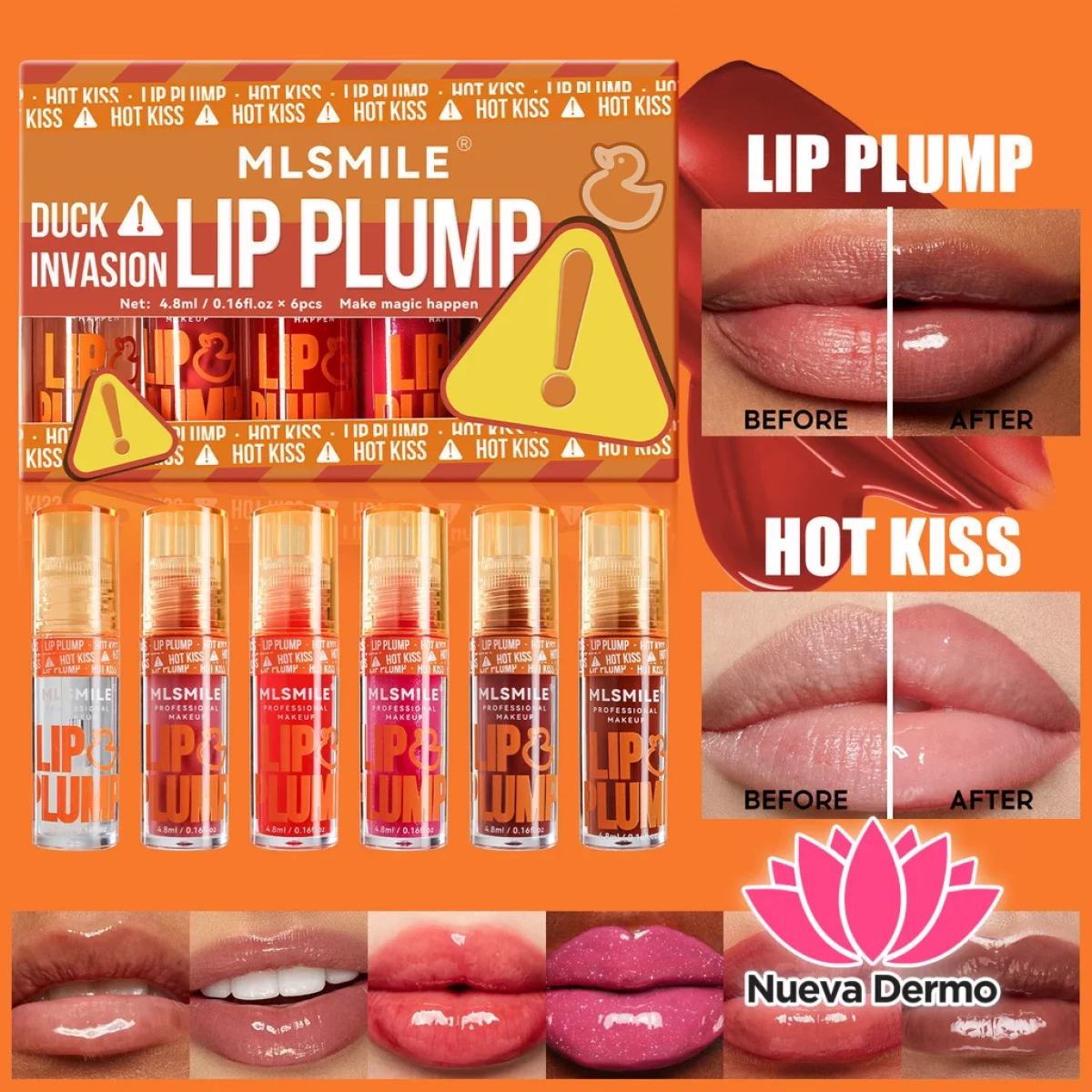mlsmile lip plump hot kiss kitx6pcs MG-424 6976202171319