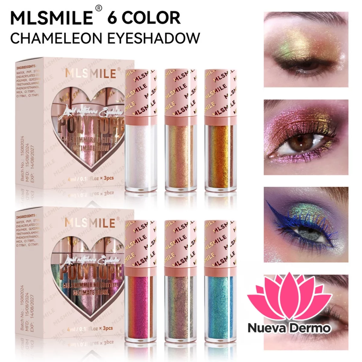 MLSMILE LIQUID MULTICHROME EYESHADOW SET X3PCS mg10169 6976202171630