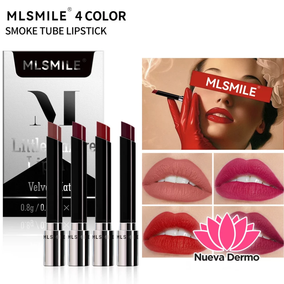 MLSMILE LITTLE SMOKE LIPSTICK x4pcs MG10142/C47TC1 6976202171593