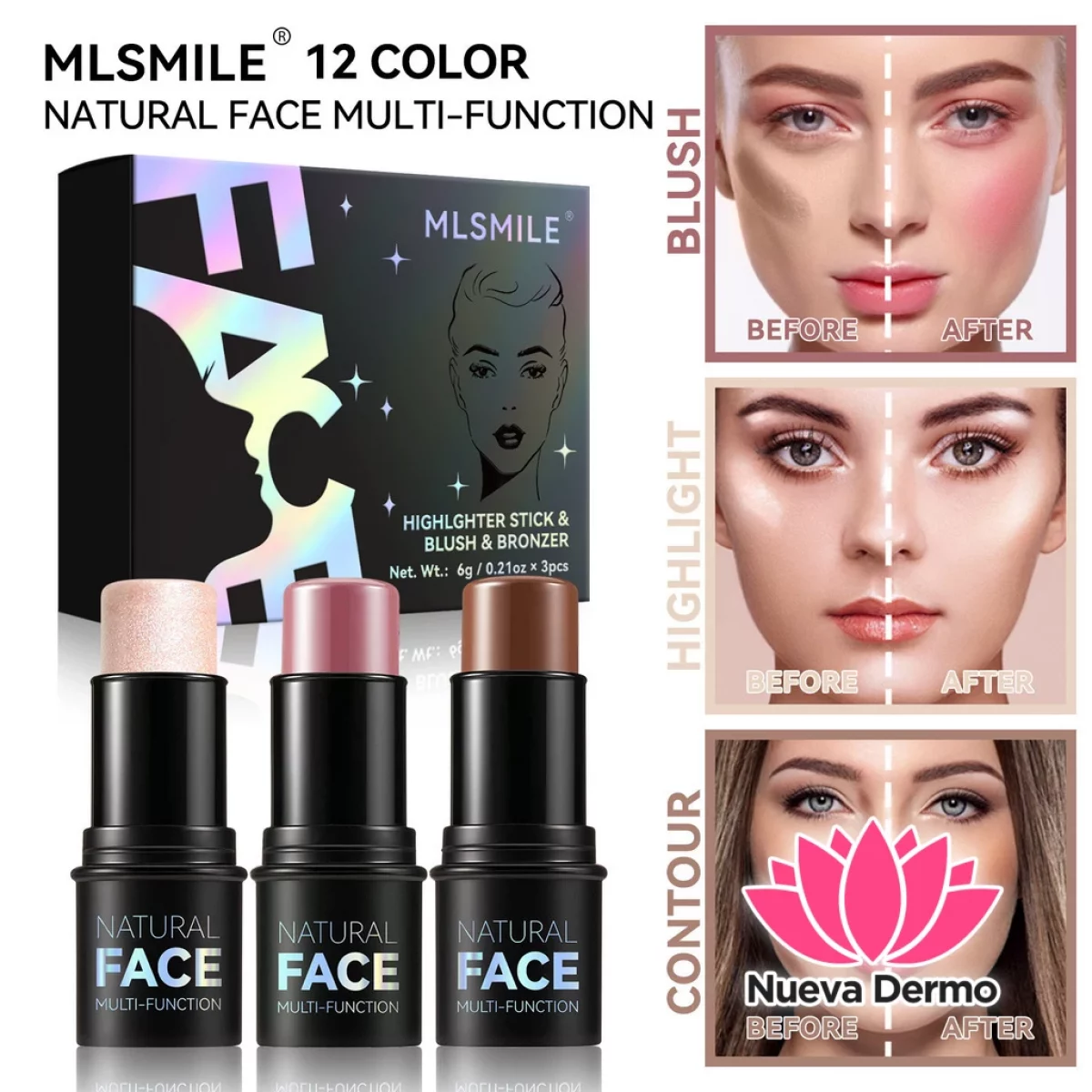MLSMILE NATURAL FACE MULTIFUNCTION 3PCS mg10158 6976202171296