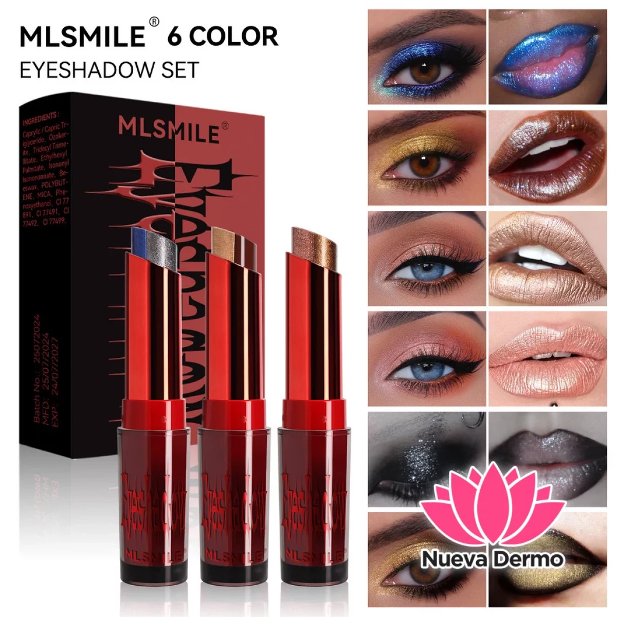 MLSMILE TOW TONE EYESHADOW STICK SET X3PCS mg10170 6976202171586