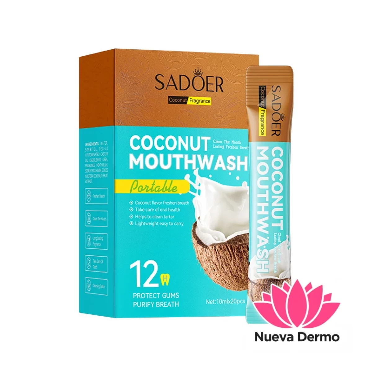 Monodosis Enjuague Bucal con Aroma a Coco