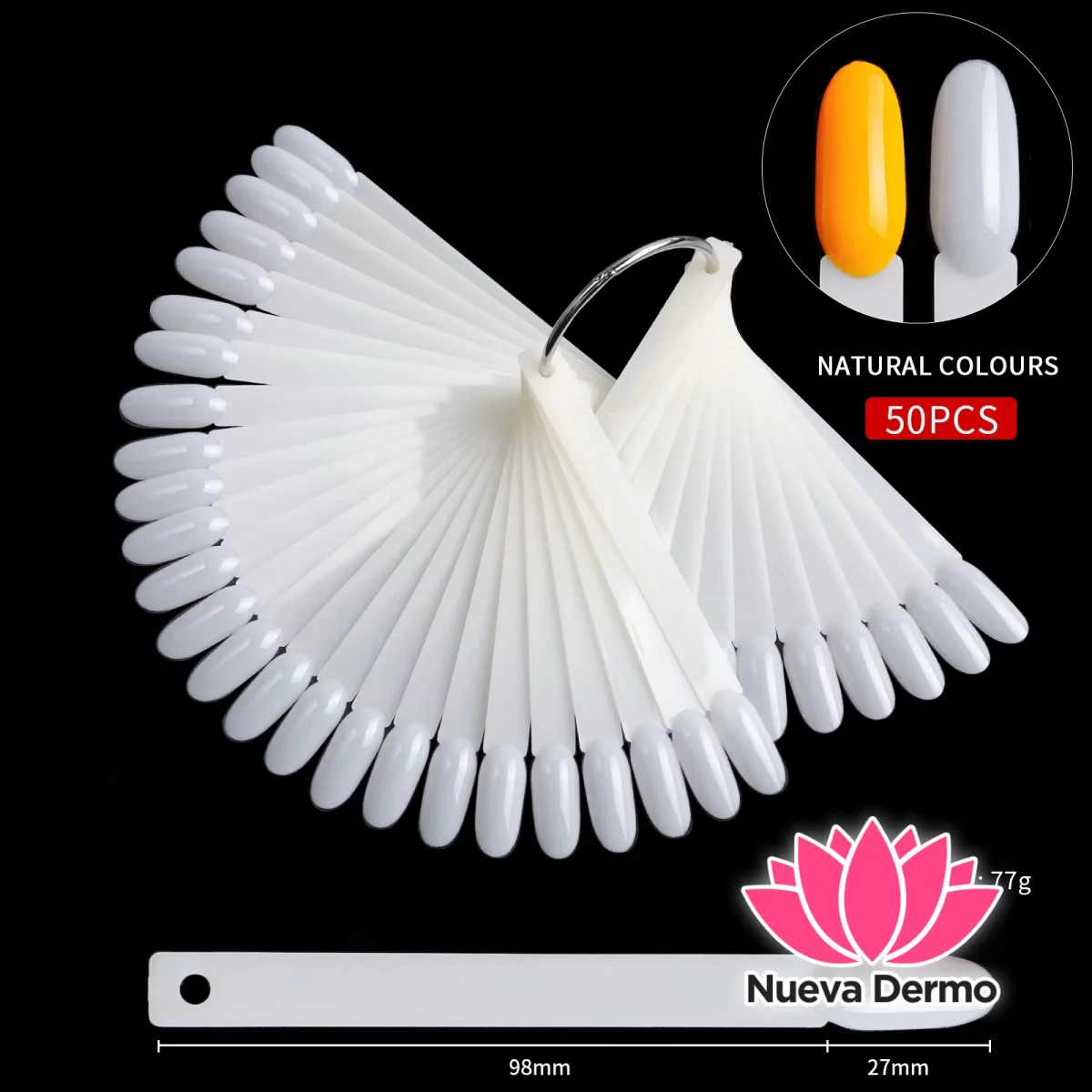 Muestrario uñas x50pc ovalados natural