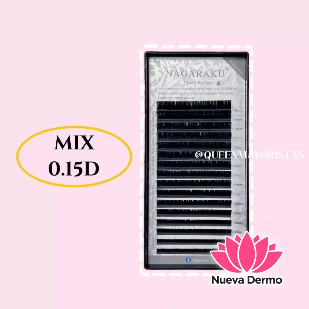 Nagaraku Pestaña Pelo por Pelo MIX 0.15D
