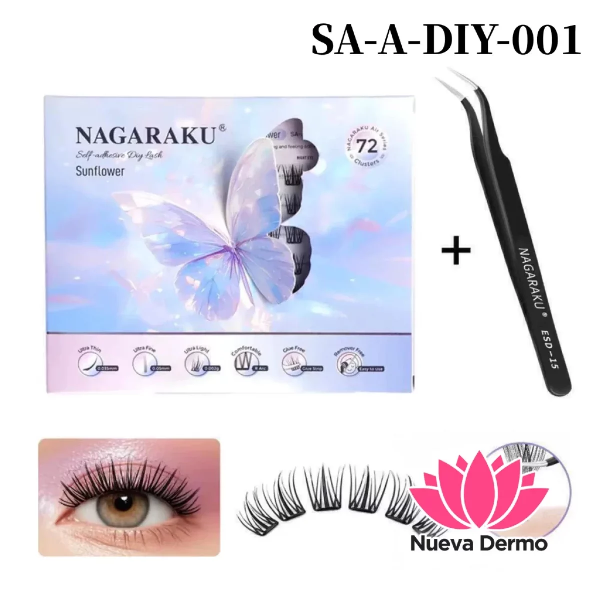 Nagaraku Pestañas + Pinza Cd: Sa-a-Diy-001