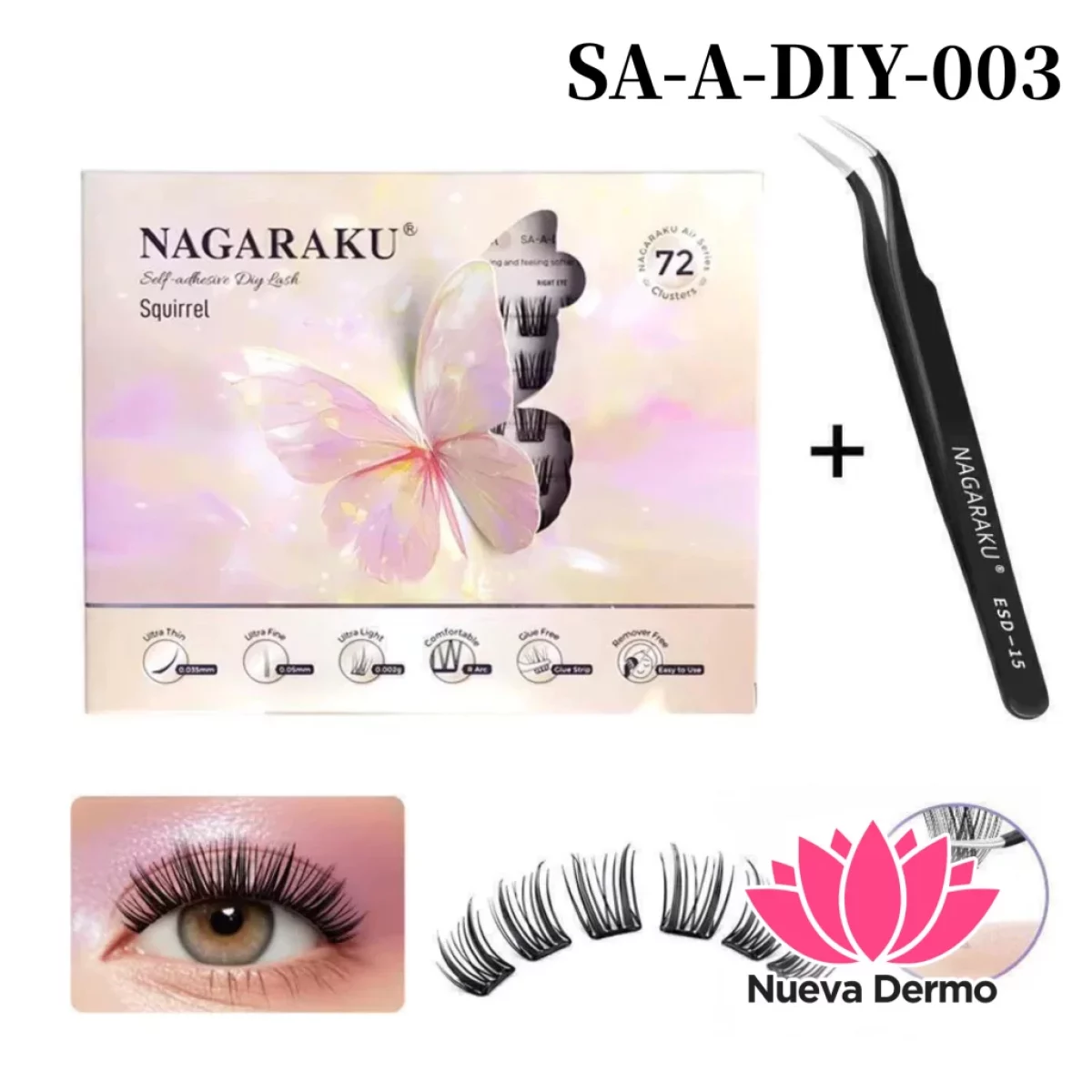 Nagaraku Pestañas + Pinza Cd: Sa-a-Diy-003