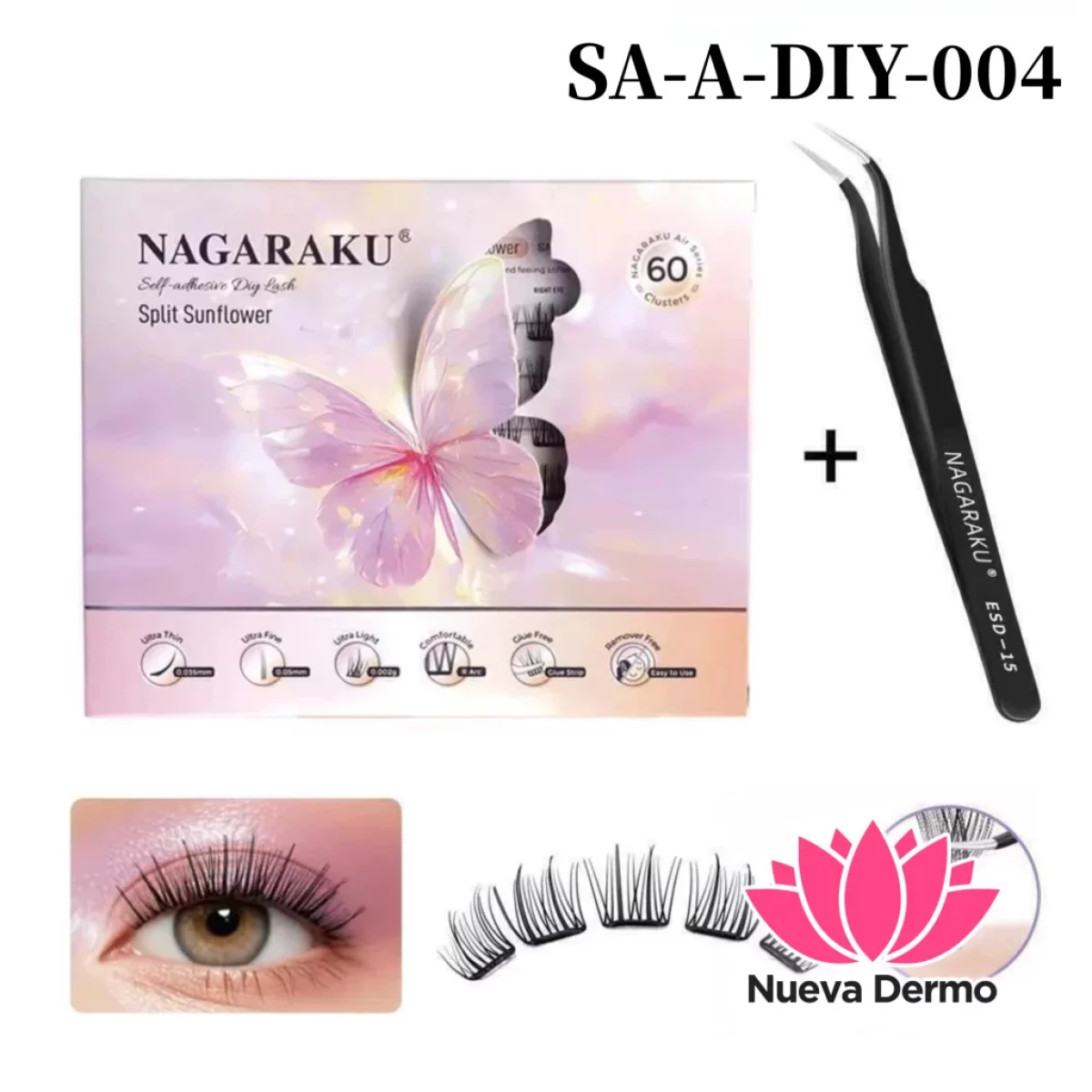 Nagaraku Pestañas + Pinza Cd: Sa-a-Diy-004