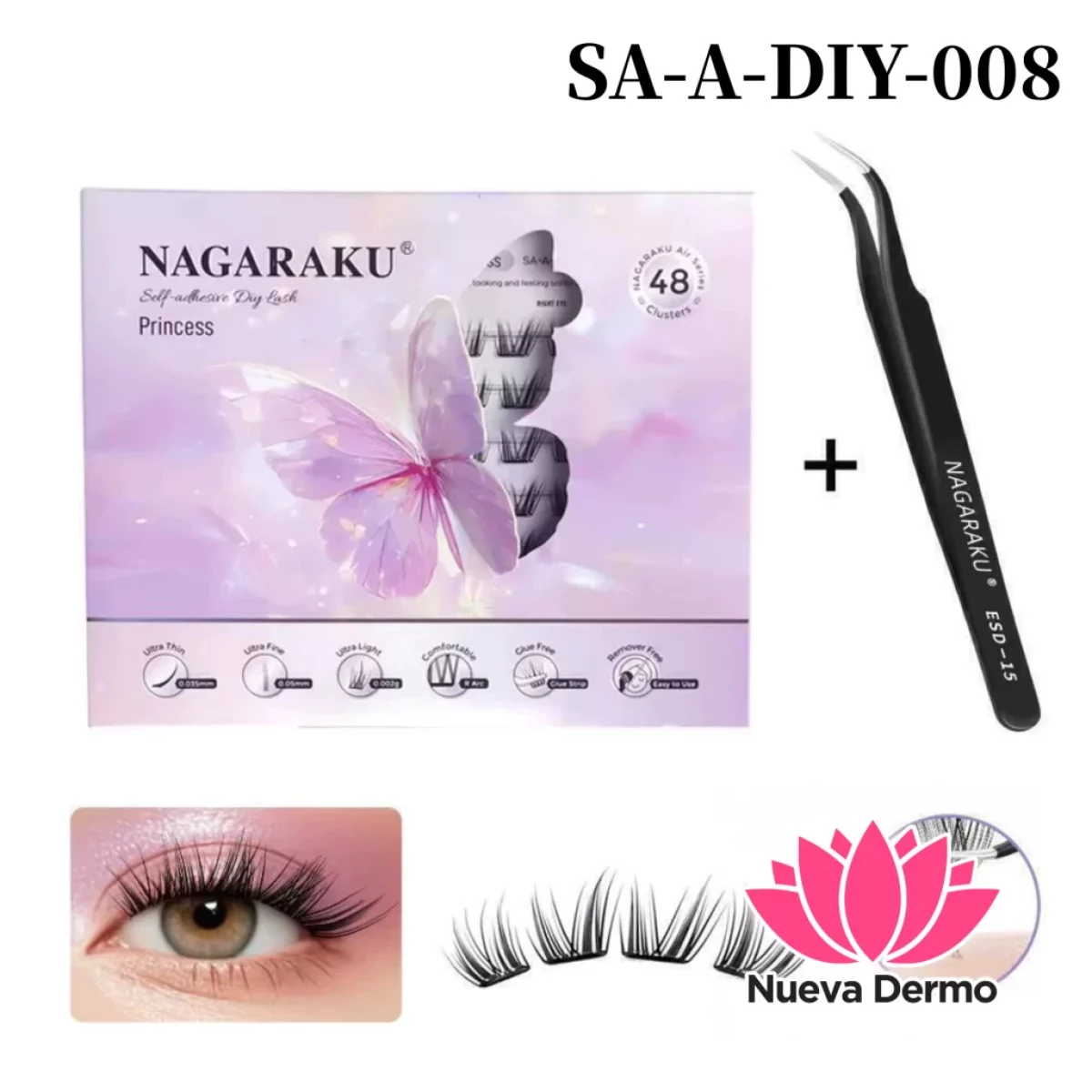 Nagaraku Pestañas + Pinza Cd: Sa-a-Diy-008