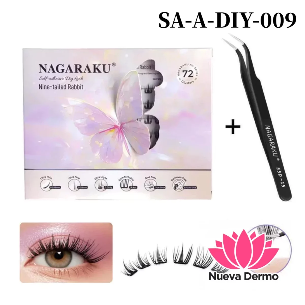 Nagaraku Pestañas + Pinza Cd: Sa-a-Diy-009