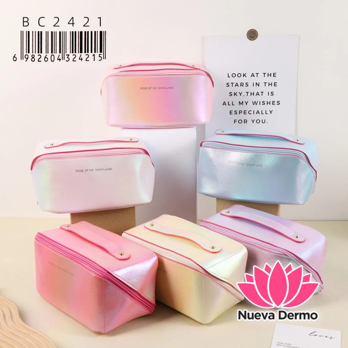 Neceser de Maquillaje Holográfico e Iridiscente con Manija Superior BC2421/24215