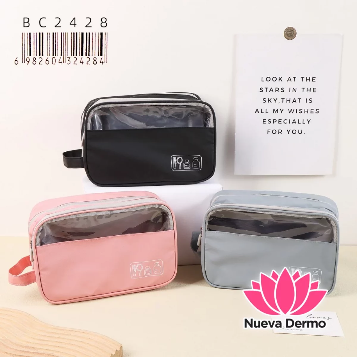 Neceser de Viaje con Doble Compartimiento y Visor Transparente BC2428/24284