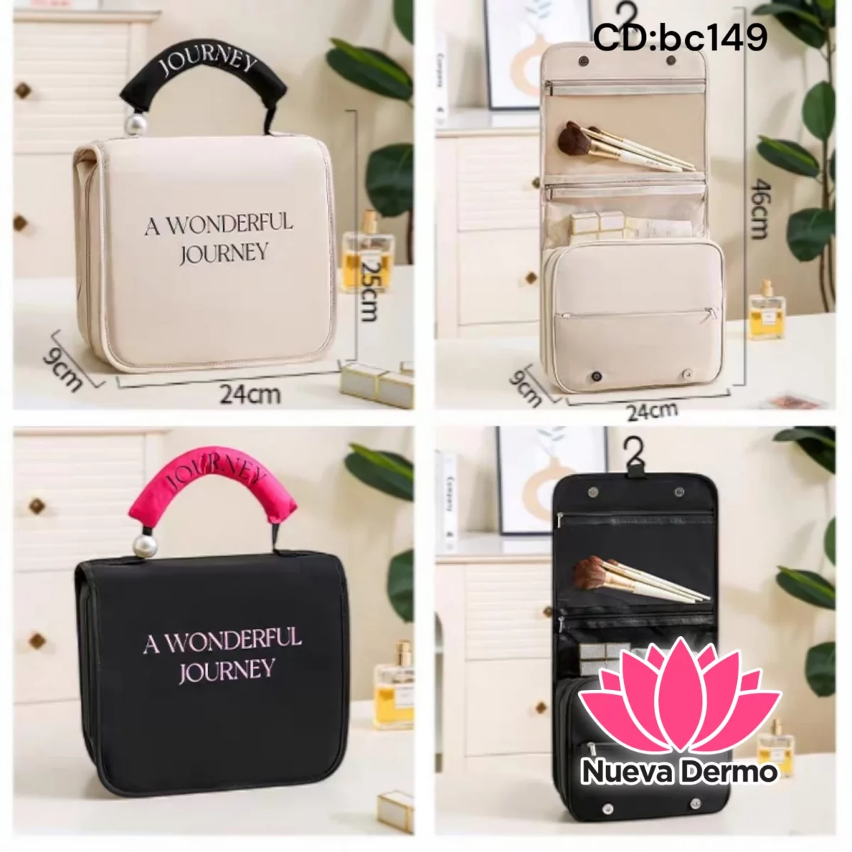 NECESER ORGANIZADOR DE VIAJE COSMETICO COLGANTE MAQUILLAJE BC1479