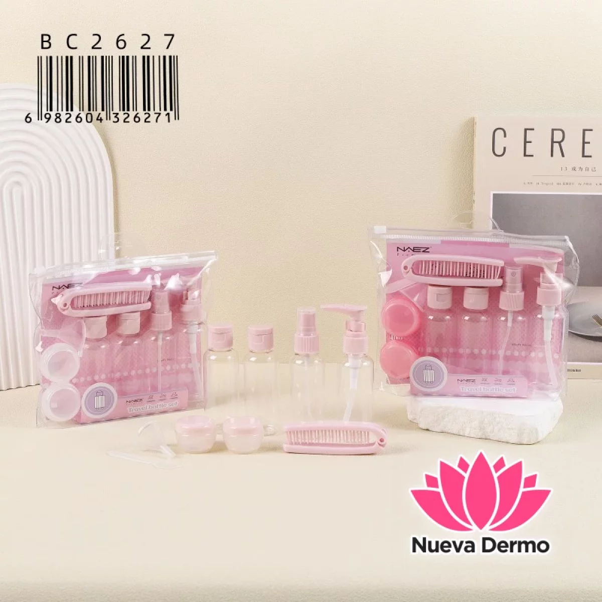 Neceser Set Frascos De Viaje Recargables Dispenser NAEZ BC2627/26271