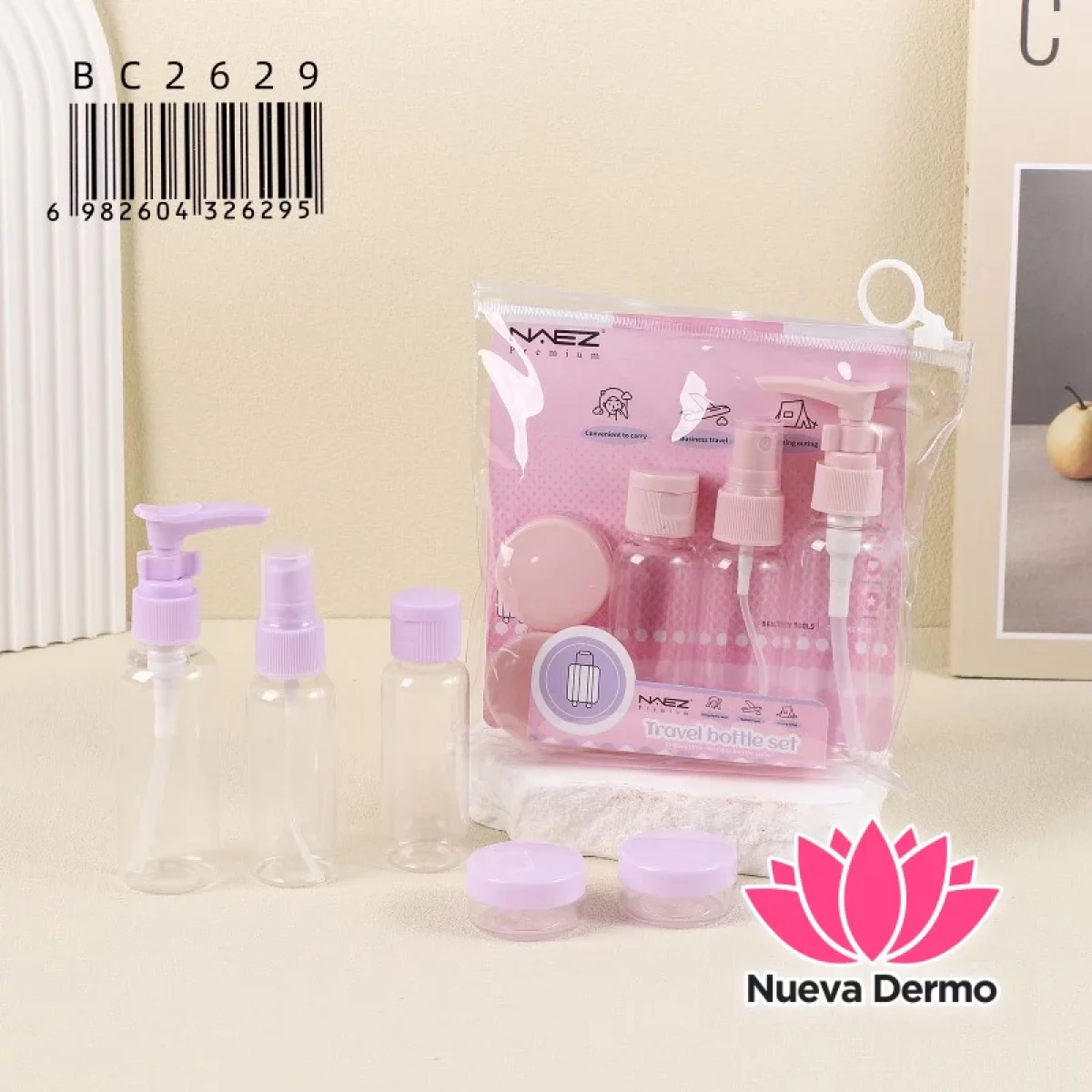Neceser Set Frascos De Viaje Recargables Dispenser NAEZ BC2629/26295