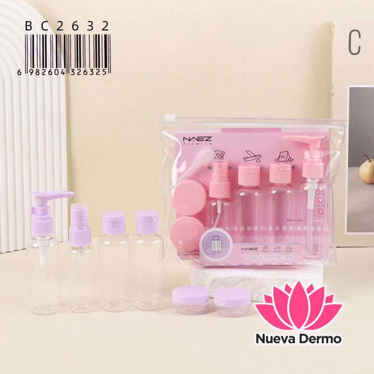 Neceser Set Frascos De Viaje Recargables Dispenser NAEZ BC2632/26325