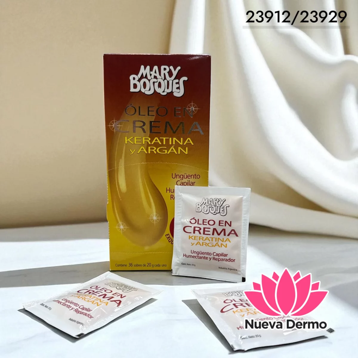 Óleo en Crema de Keratina y Argán 20G MARY BOSQUES 23912/23929