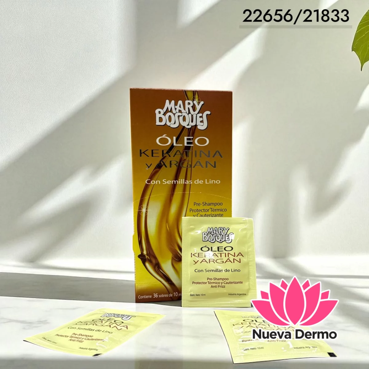 Óleo Keratina y Argán. Protector Térmico – Sobre 10 ml MARY BOSQUES 22656/21833