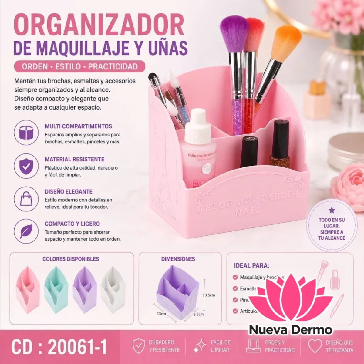 ORGANIZADOR DE MAQUILLAJE Y UÑAS PARIS NIGHT CD: PN20061-1