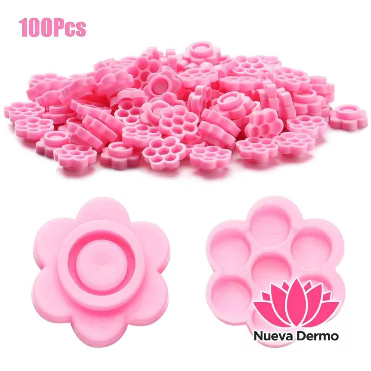 Pack 100U Anillos Flor Pestañas
