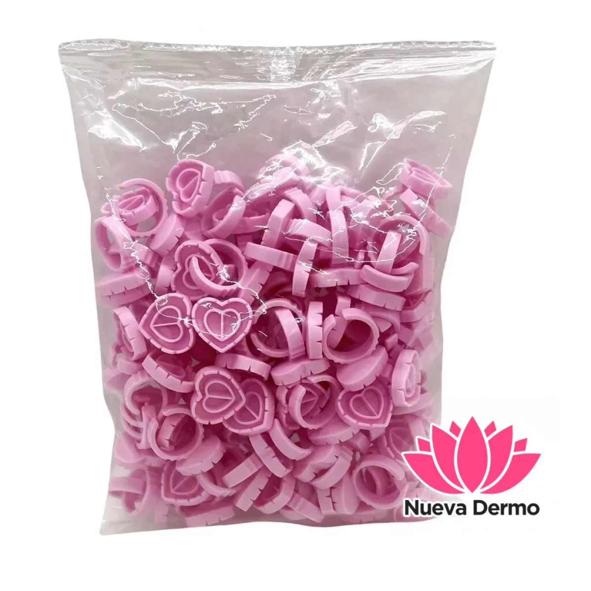 Pack 100U Anillos para Pegamento Corazón...