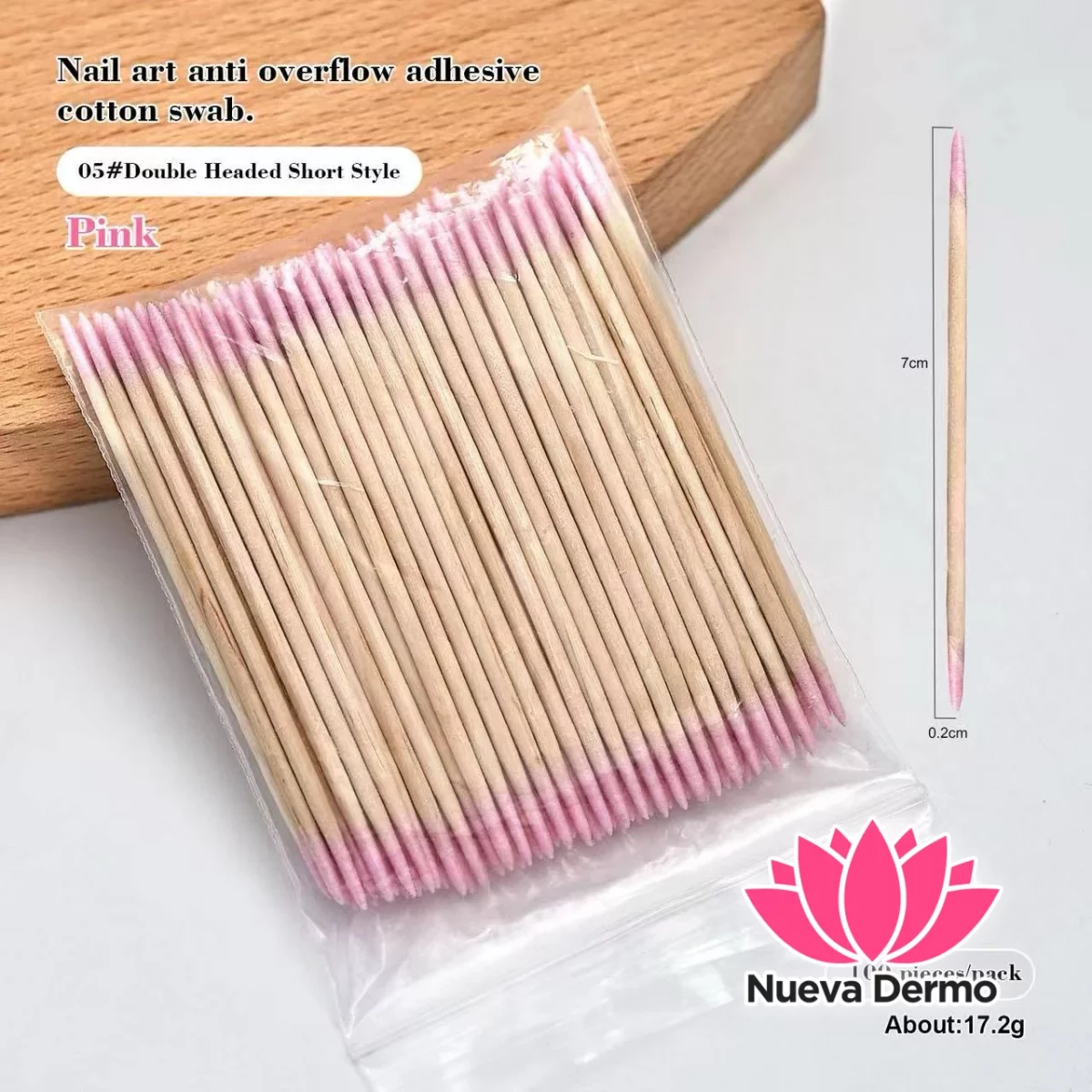 Pack X10 Bolsitas Microhisopos Madera Doble Punta #Jun-DM06