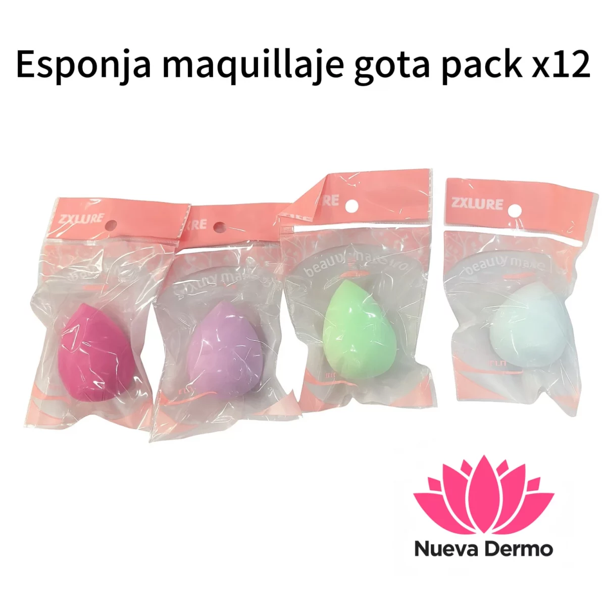 Pack x12 esponja maquillaje forma gota