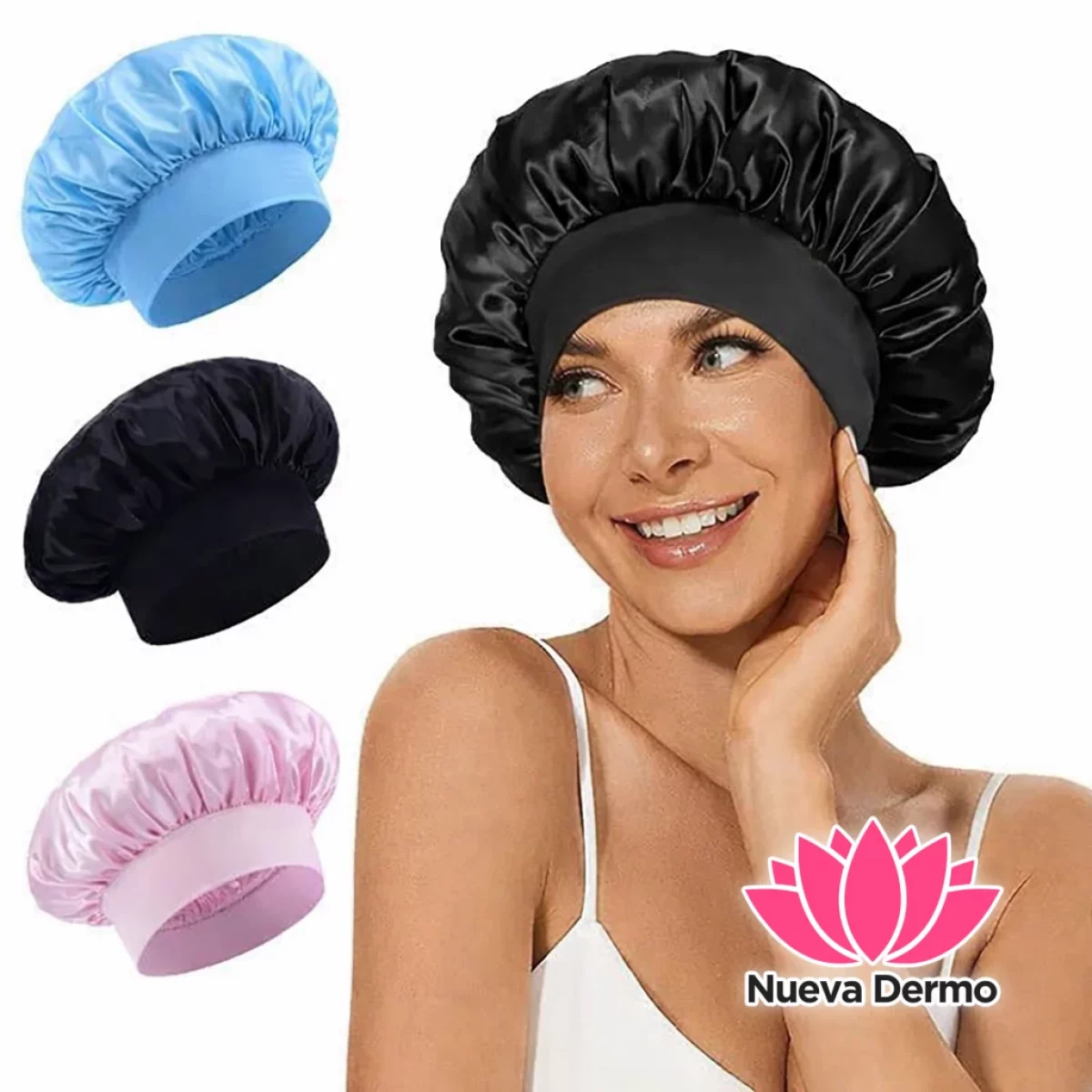 Pack x6u Gorro de saten antifrizz surtidos colores