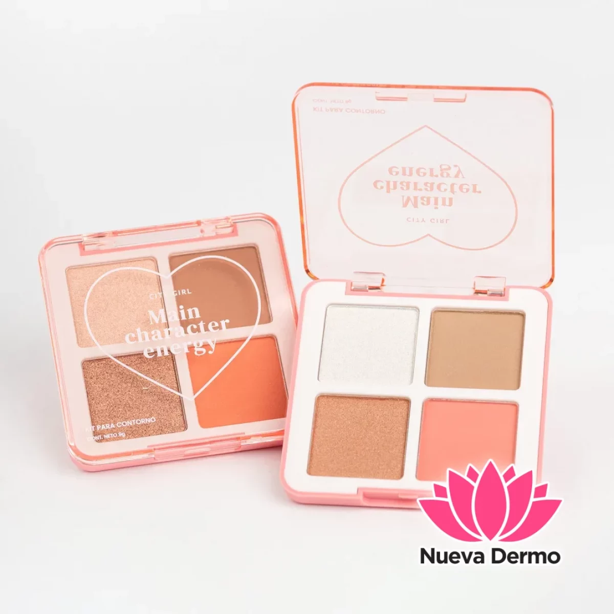 PALETA DE CONTORNO, RUBOR E ILUMINADOR EN POLVO