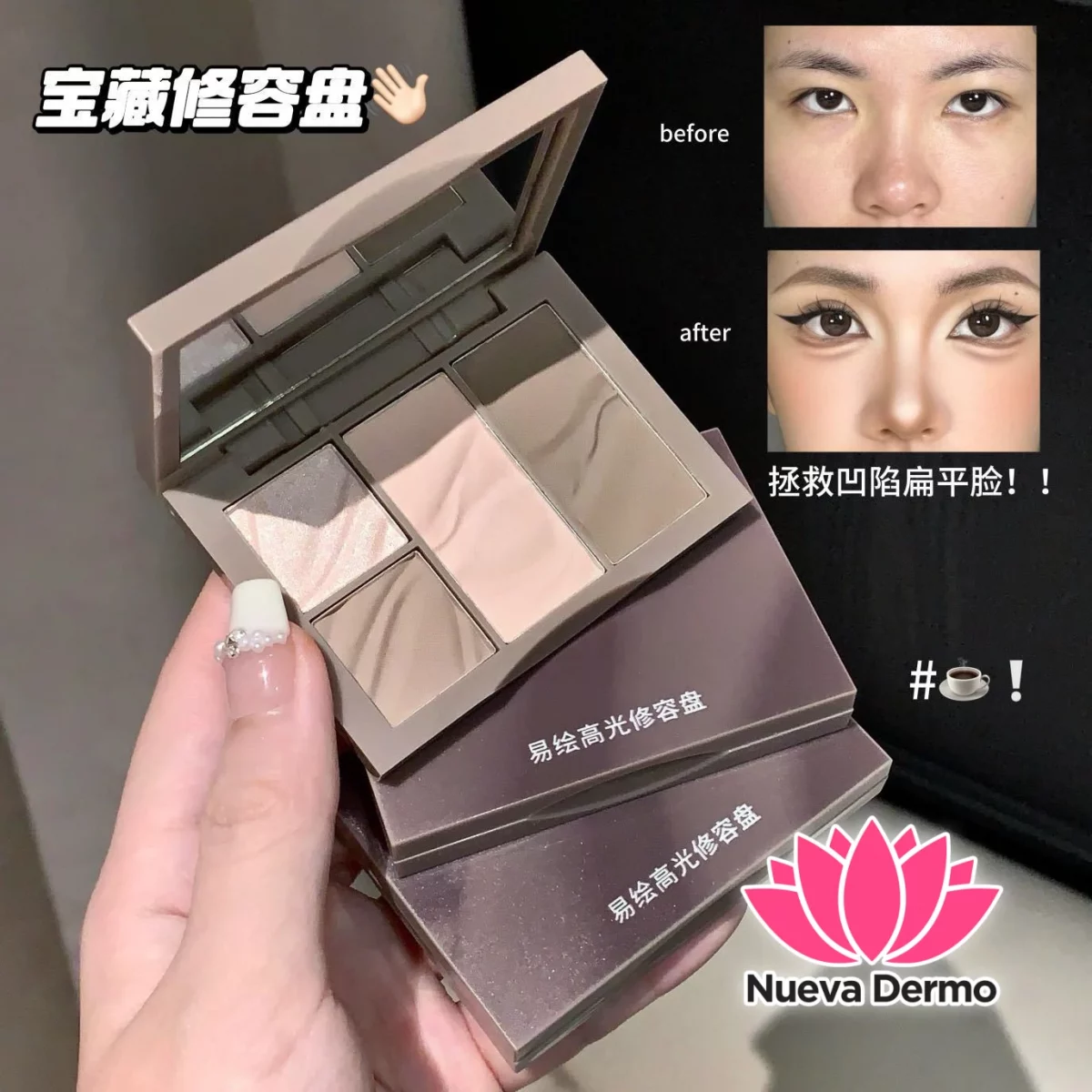 PALETA DE ILUMINADORES Y CONTORNOS DE 4 COLORES C537