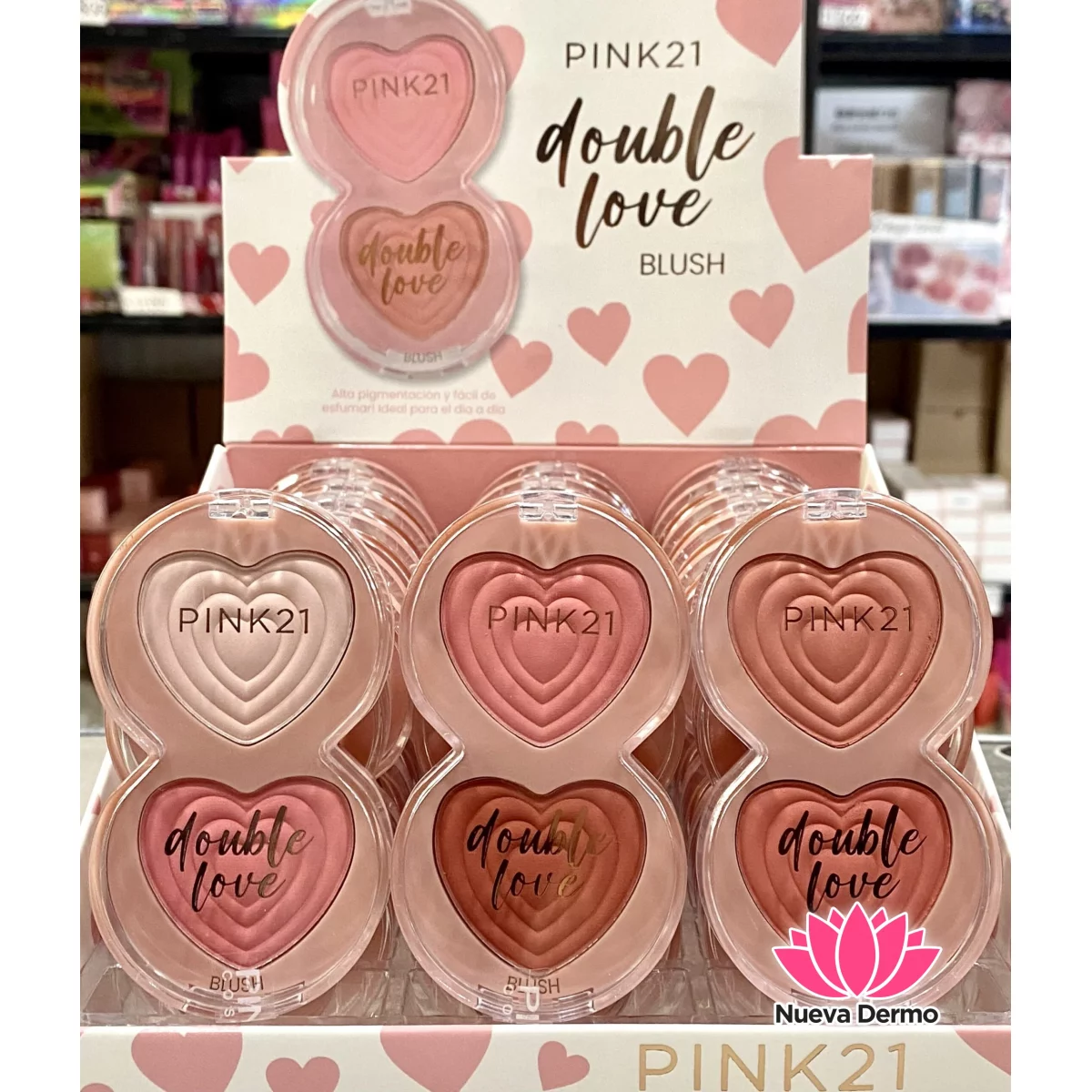 Paleta de Rubor forma corazon Pink 21 Double Love