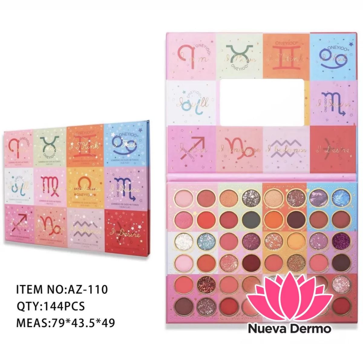 Paleta de Sombra 48 colores signos zodiacales ONEYIOO #AZ-110