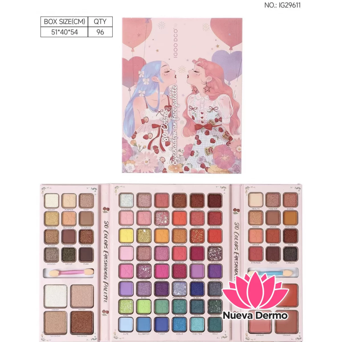 Paleta maquillaje 80 colores IGOODCO cod: IG29611