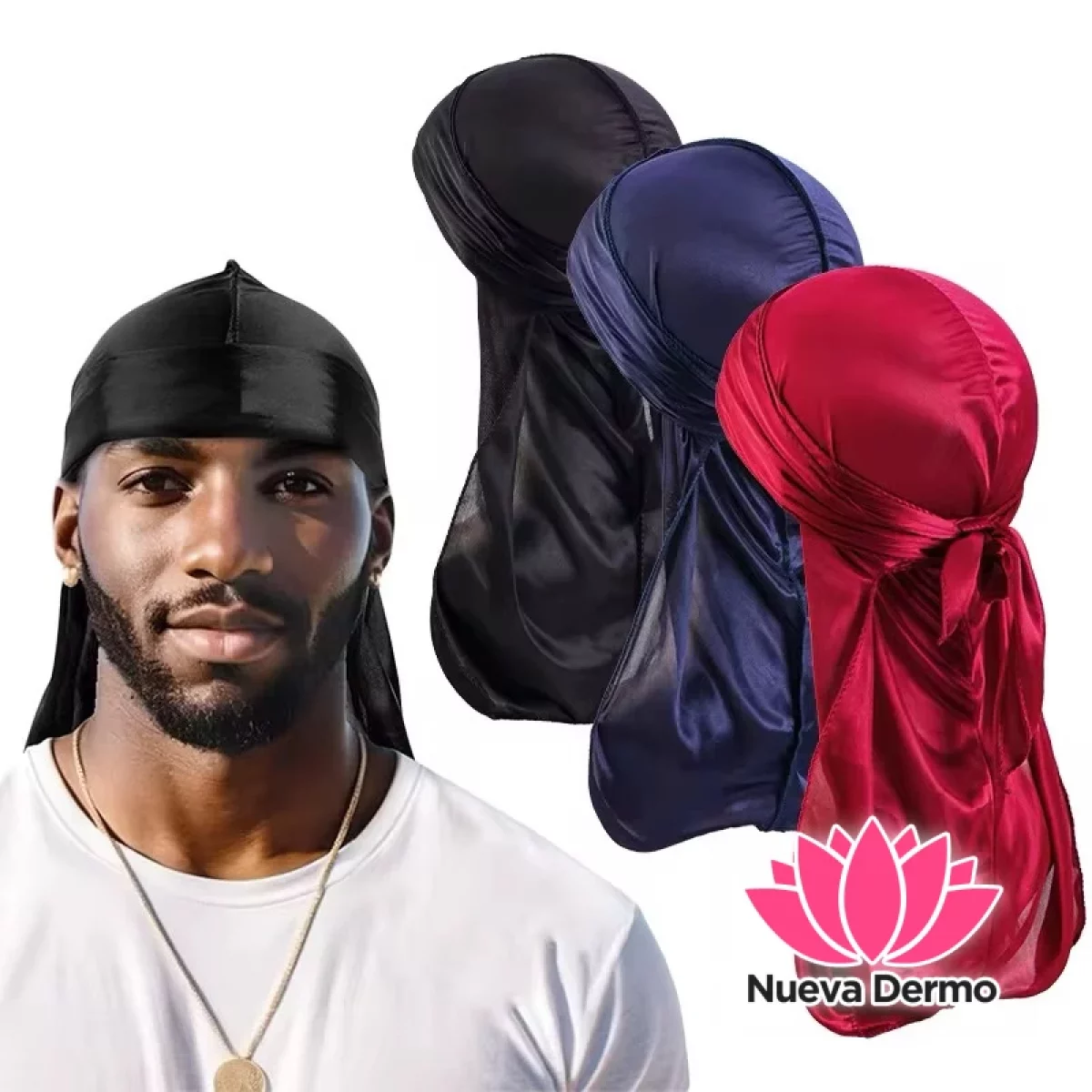 Pañuelo de seda unisex Durag surtidos colores
