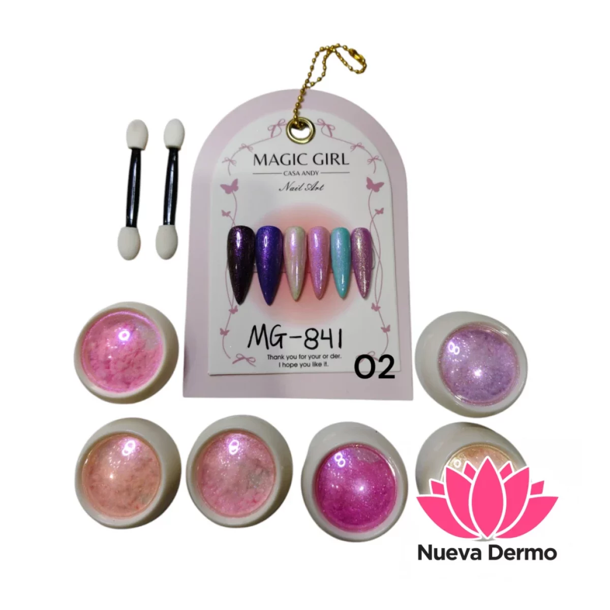 paquete por 12 MAGIC GIRL POLVO X6 PINK MAGIC MIRROR PINK MG-841 6934517038413