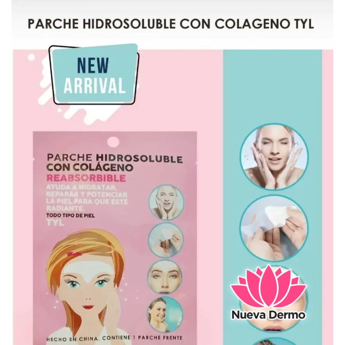PARCHE HIDROSOLUBLES CON COLÁGENO TYL PARA LA FRENTE