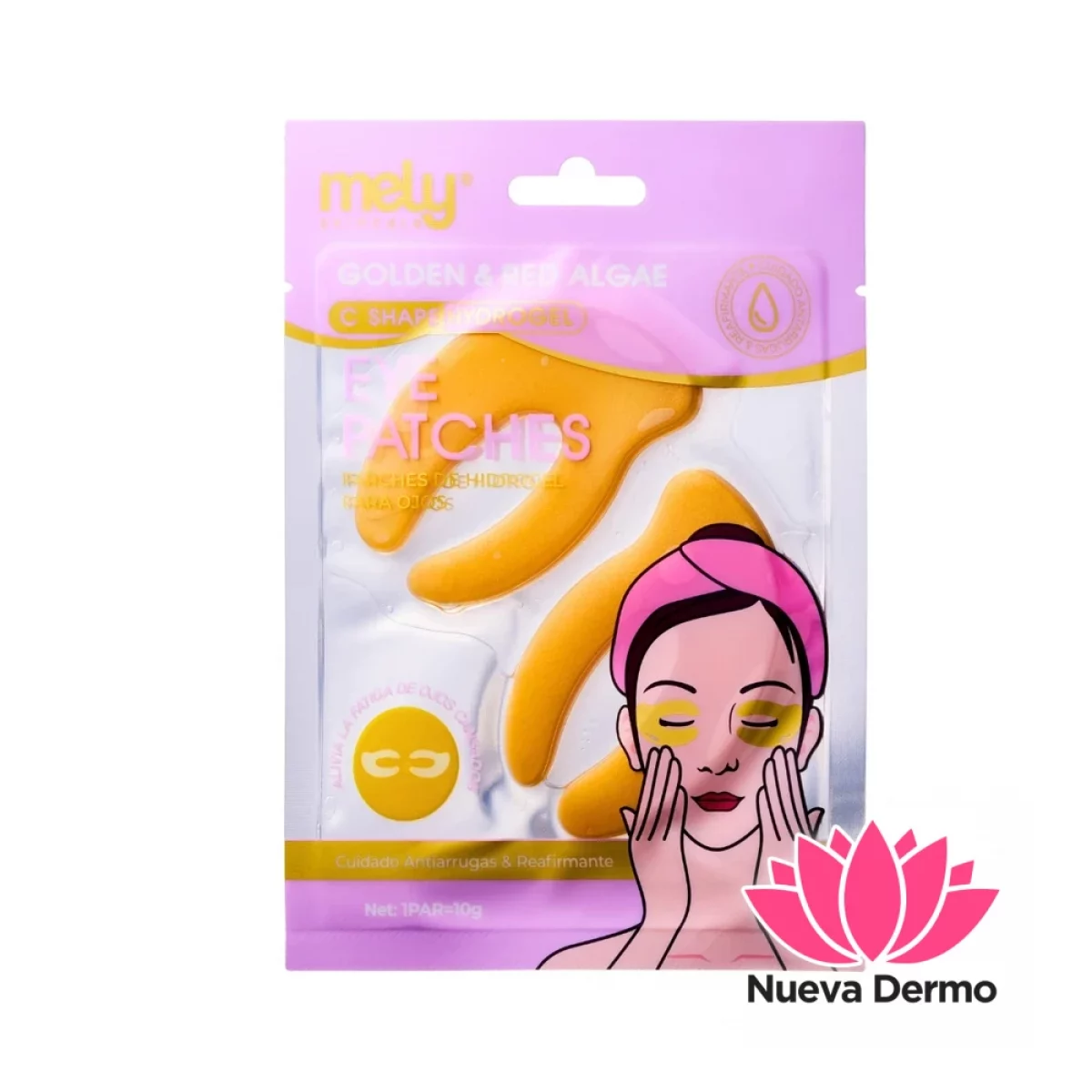 Parches Hidrogel Algas Doradas Rojas Forma C Antiedad Ojos Mely MY889068