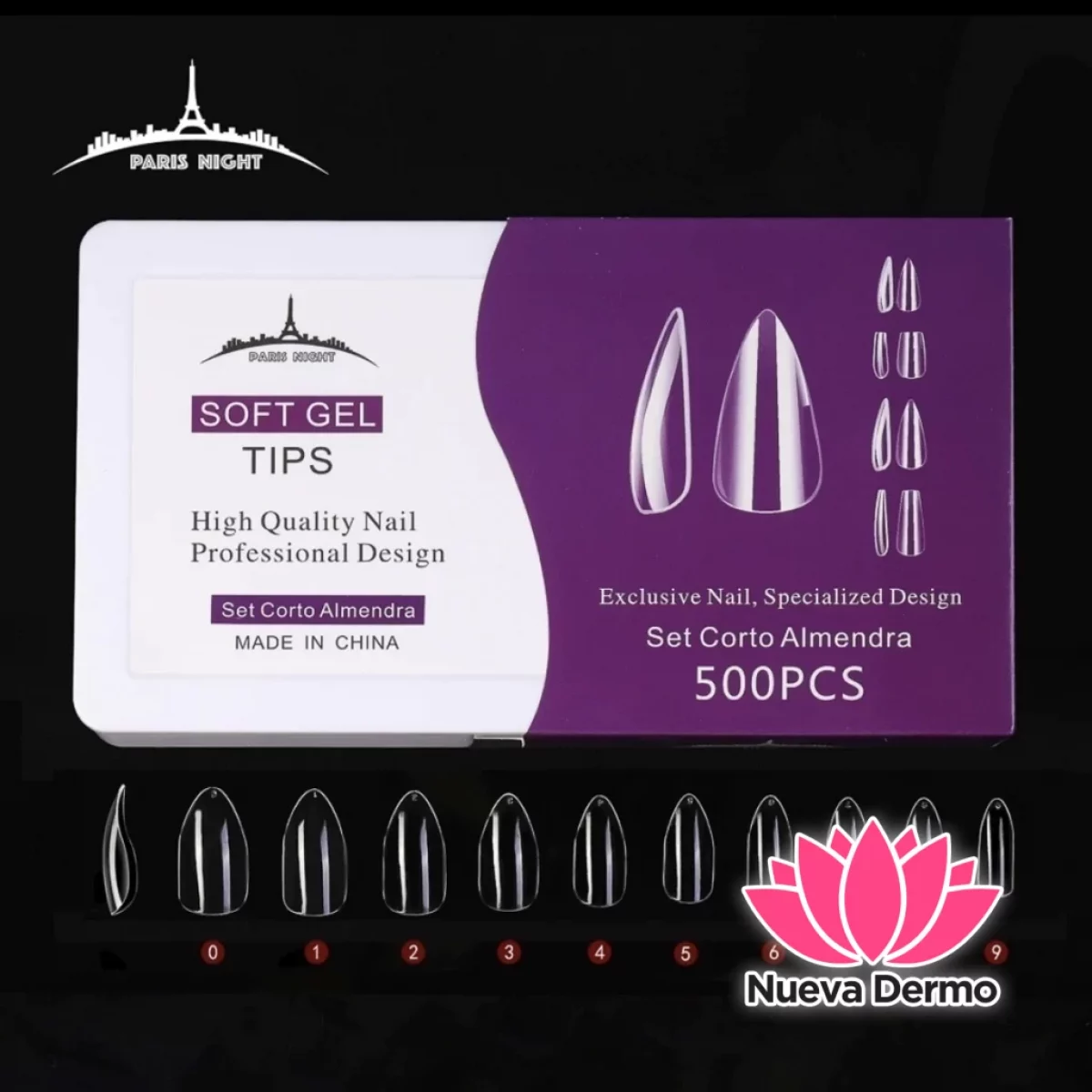 Paris night tips cortos para soft gel en... COFFIN CORTO