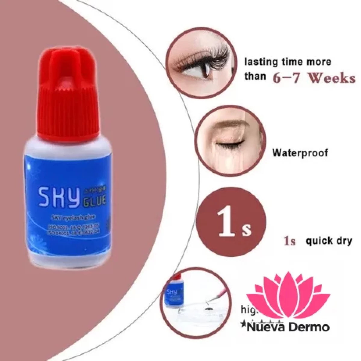 Pegamento Sky Rojo para Extensiones de Pestañas Profesionala