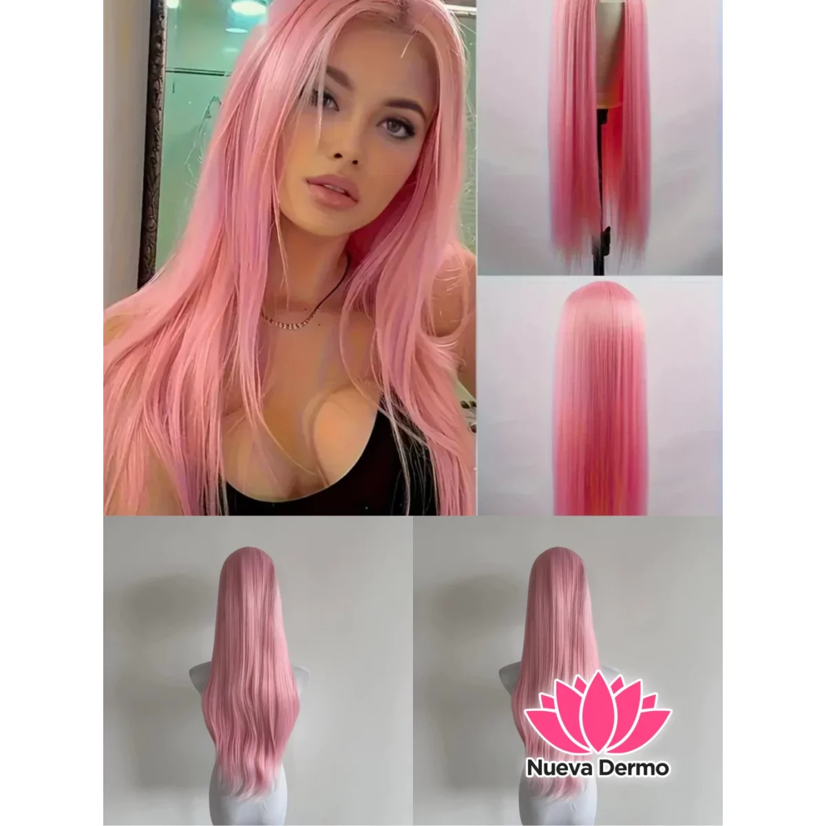 PELUCA LARGO SIN FLEQUILLO ROSA 902S/311#